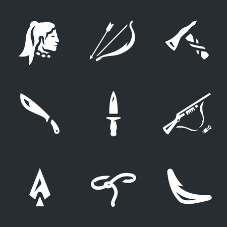 A vector set of Indian weapons Icons.のイラスト素材