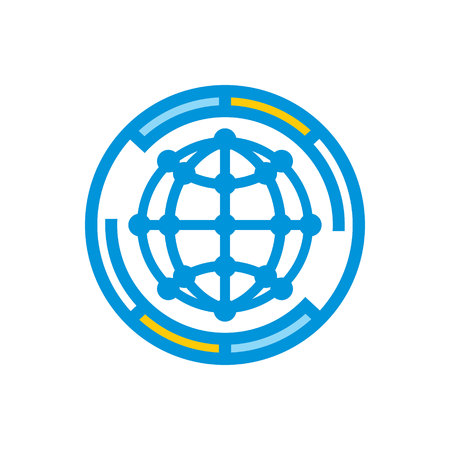 World communication, interaction, integrate abstract sign.のイラスト素材