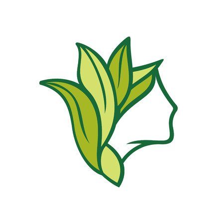 Woman and nature abstract sign.のイラスト素材