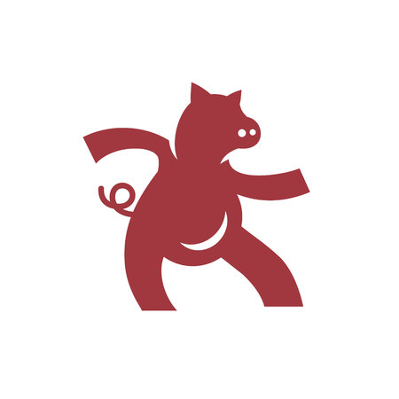 Pig dance logo vector illustrationのイラスト素材
