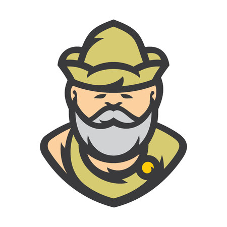 Bathhouse attendant Vector Illustration sign.のイラスト素材