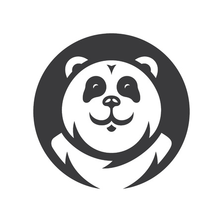 Panda Vector silhouette sign.のイラスト素材