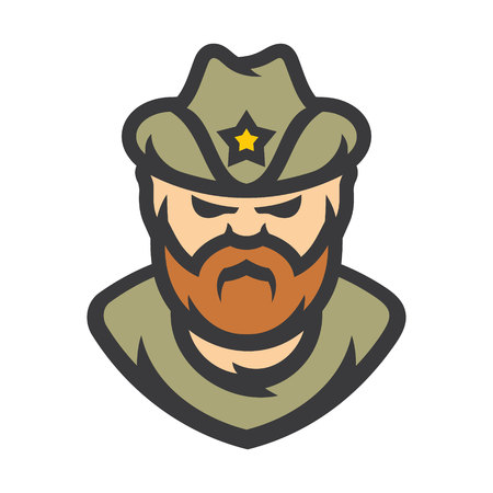 Sheriff Policeman Vector Cartoon illustration.のイラスト素材