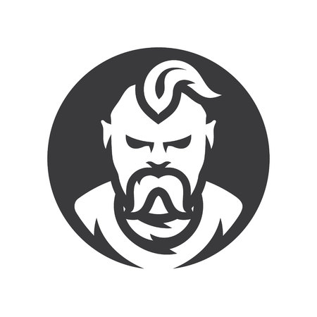 Ukrainian cossack Vector silhouette sign.のイラスト素材