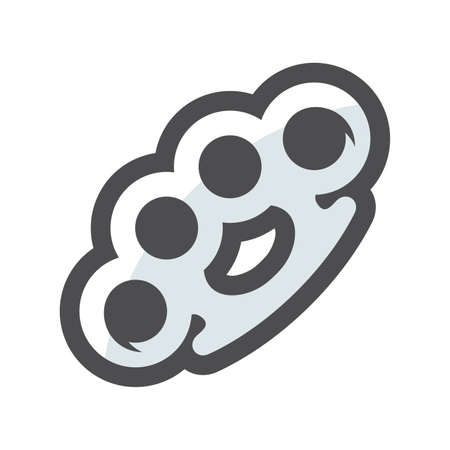Metal Brass Knuckles Vector icon Cartoon illustrationのイラスト素材