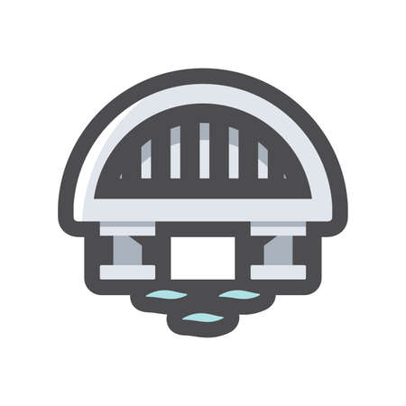 Bridge over river Vector icon Cartoon illustrationのイラスト素材