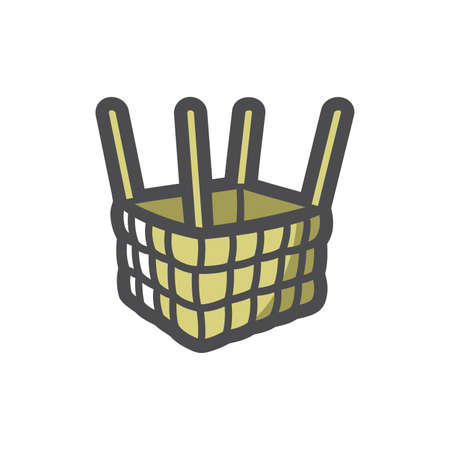 Air Balloon Basket and slings Vector Cartoon illustrationのイラスト素材