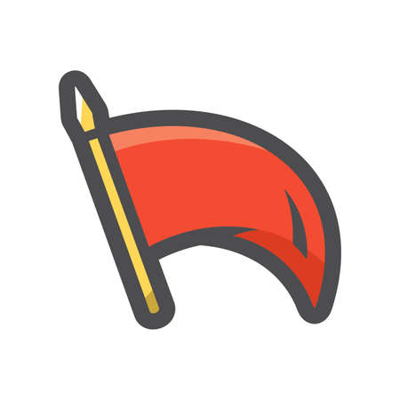 Red flag. Army banner Vector Cartoon illustrationのイラスト素材