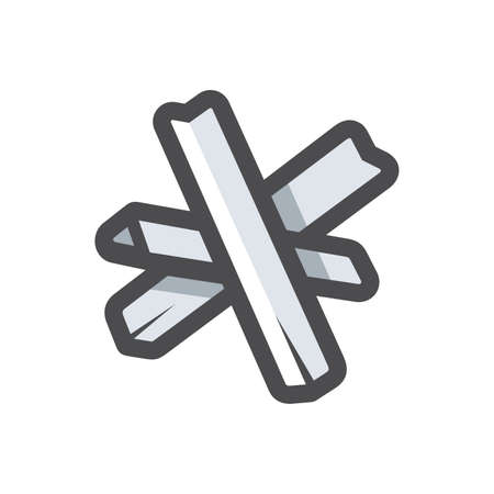 Anti tank steel obstacle. Vector Cartoon illustrationのイラスト素材