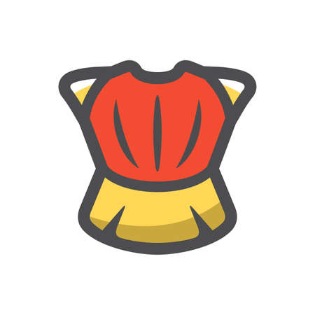 Ancient red Body Armor. Vector Cartoon illustrationのイラスト素材