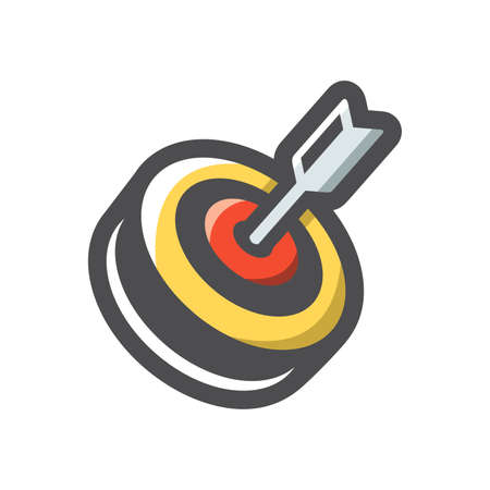 Target and Arrow. Accurate shot. Vector Cartoon illustrationのイラスト素材