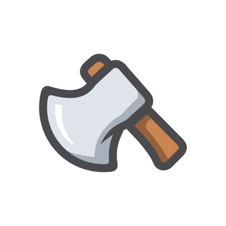 Ax. Axe. Wooden hatchet. Vector Cartoon illustrationのイラスト素材