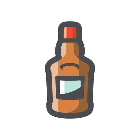 Cognac Bottle of Alcohol Vector icon Cartoon illustrationのイラスト素材
