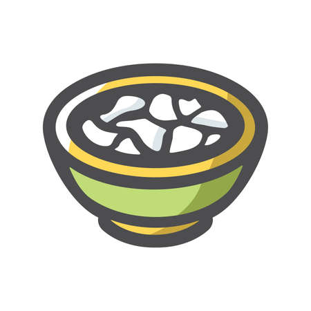 Cottage Cheese in a cup Vector icon Cartoon illustrationのイラスト素材