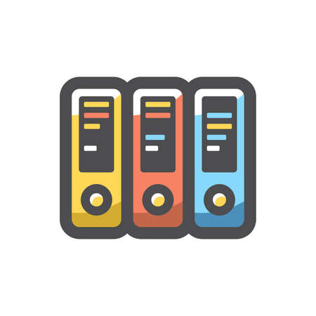 Office folders. Colored ring binders Vector icon Cartoon illustrationのイラスト素材