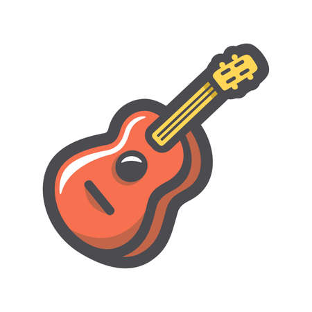 Guitar Musical Instrument Vector icon Cartoon illustration.のイラスト素材