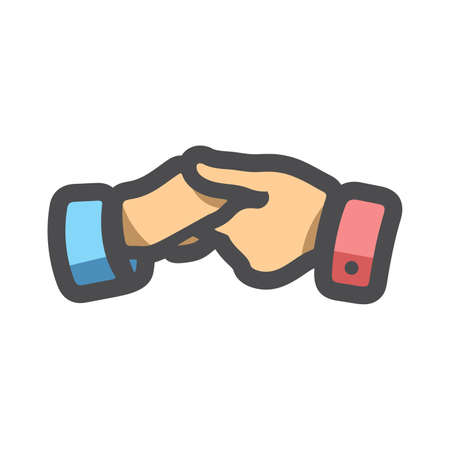 Handshake Teamwork Help Hands Vector Cartoon illustration.のイラスト素材