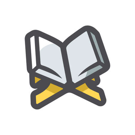 Holy Quran Book Vector icon Cartoon illustrationのイラスト素材