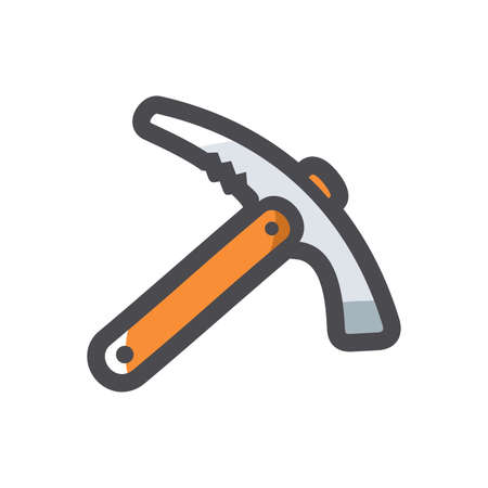 Ice ax Pickaxe Vector icon Cartoon illustration