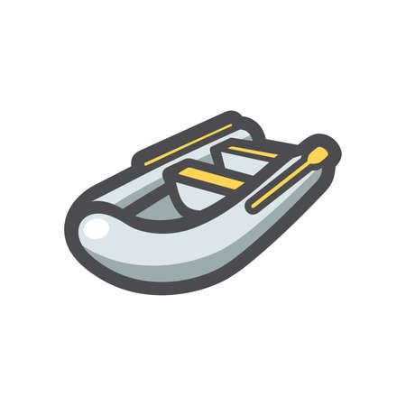 Inflatable rubber Boat Vector icon Cartoon illustrationのイラスト素材