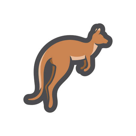 Kangaroo Marsupial Animal Vector icon Cartoon illustrationのイラスト素材