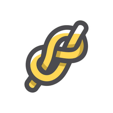 Knot Knotted Rope Vector icon Cartoon illustrationのイラスト素材