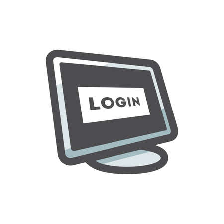 Locked Computer security Vector icon Cartoon illustrationのイラスト素材