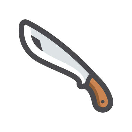 Machete big knife Vector icon Cartoon illustrationのイラスト素材
