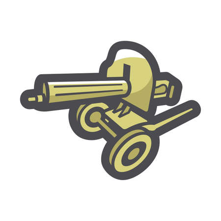 Military Maxim machine Gun Vector icon Cartoon illustrationのイラスト素材
