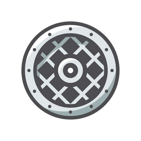 Viking Shield Protection Vector icon Cartoon illustrationのイラスト素材