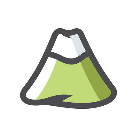 Mountain with snow cap Vector icon Cartoon illustration.のイラスト素材