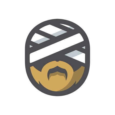 Mummy mens Head Vector icon Cartoon illustration.のイラスト素材