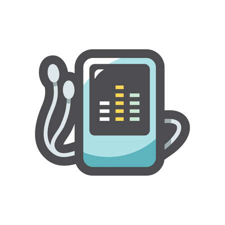 Digital Music Player Vector icon Cartoon illustration.のイラスト素材