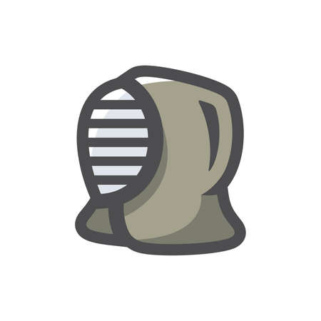 Sports ninjutsu Helmet head protection Vector icon Cartoon illustrationのイラスト素材