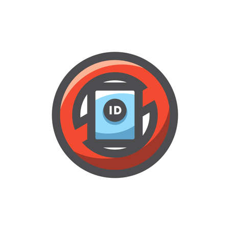 No id sign Vector icon Cartoon illustration.のイラスト素材