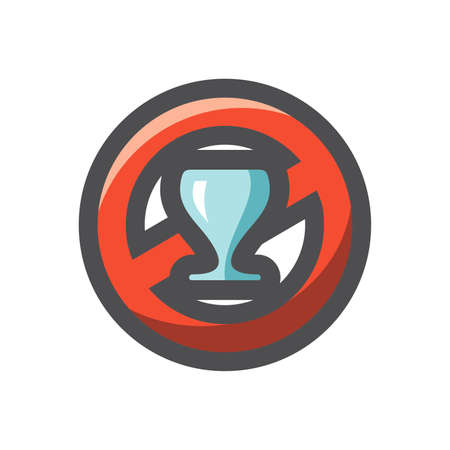 No Alcohol Sign Vector icon Cartoon illustration.のイラスト素材