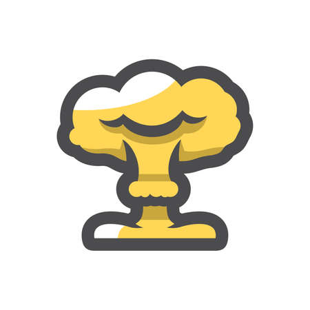Nuclear Explosion Mushroom Vector icon Cartoon illustration.のイラスト素材