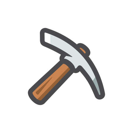 Pickaxe Pick axe silhouette Vector icon Cartoon illustrationのイラスト素材