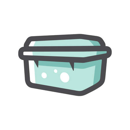 Plastic food container Vector icon Cartoon illustrationのイラスト素材