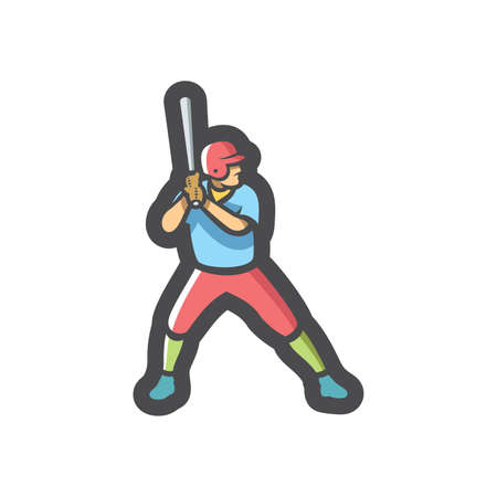 Baseball Athlete Player Vector icon Cartoon illustration