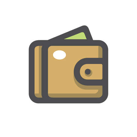 Purse and Money Vector icon Cartoon illustrationのイラスト素材