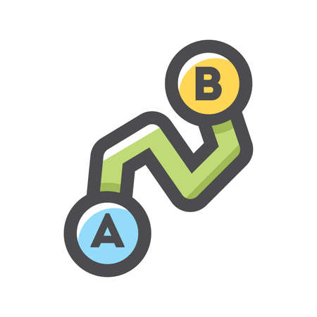 Point A to point B Route Vector icon Cartoon illustration.のイラスト素材