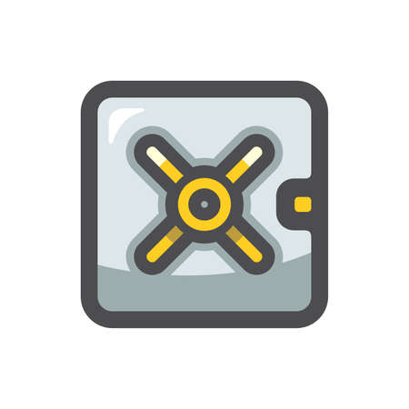 Steel Safe for Money Vector icon Cartoon illustration.のイラスト素材
