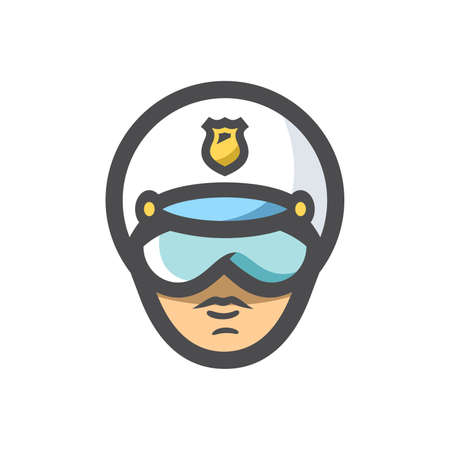 Road Policeman Moto Police Vector icon Cartoon illustration.のイラスト素材