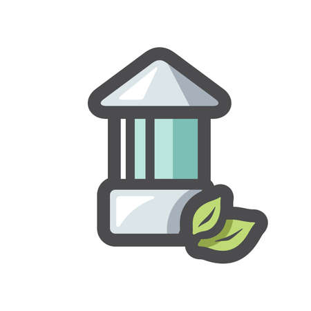 Garden Light Lamp Vector icon Cartoon illustrationのイラスト素材
