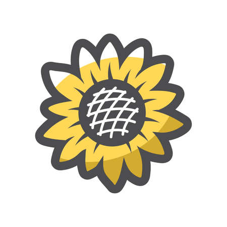 Sunflower yellow leaves Vector icon Cartoon illustrationのイラスト素材