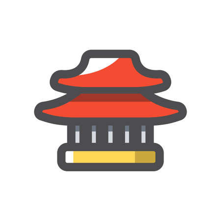 China Temple Home Vector icon Cartoon illustrationのイラスト素材