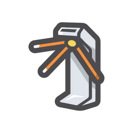 Turnstile security equipment Vector icon Cartoon illustration.のイラスト素材