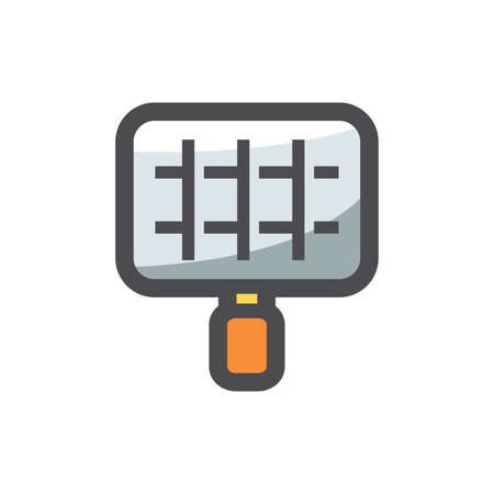 Stainless barbecue grill camping basket Vector icon Cartoon illustrationのイラスト素材