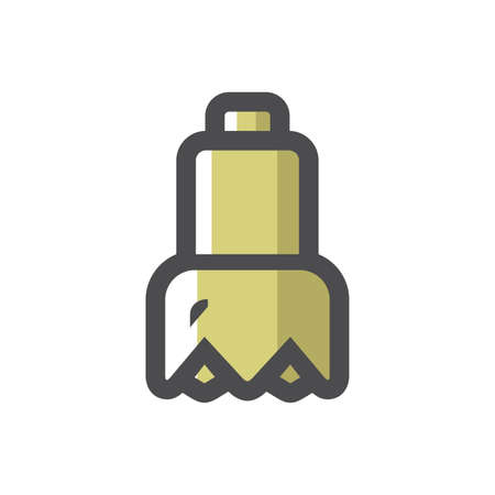 Drill Bit drilling equipment Vector icon Cartoon illustrationのイラスト素材